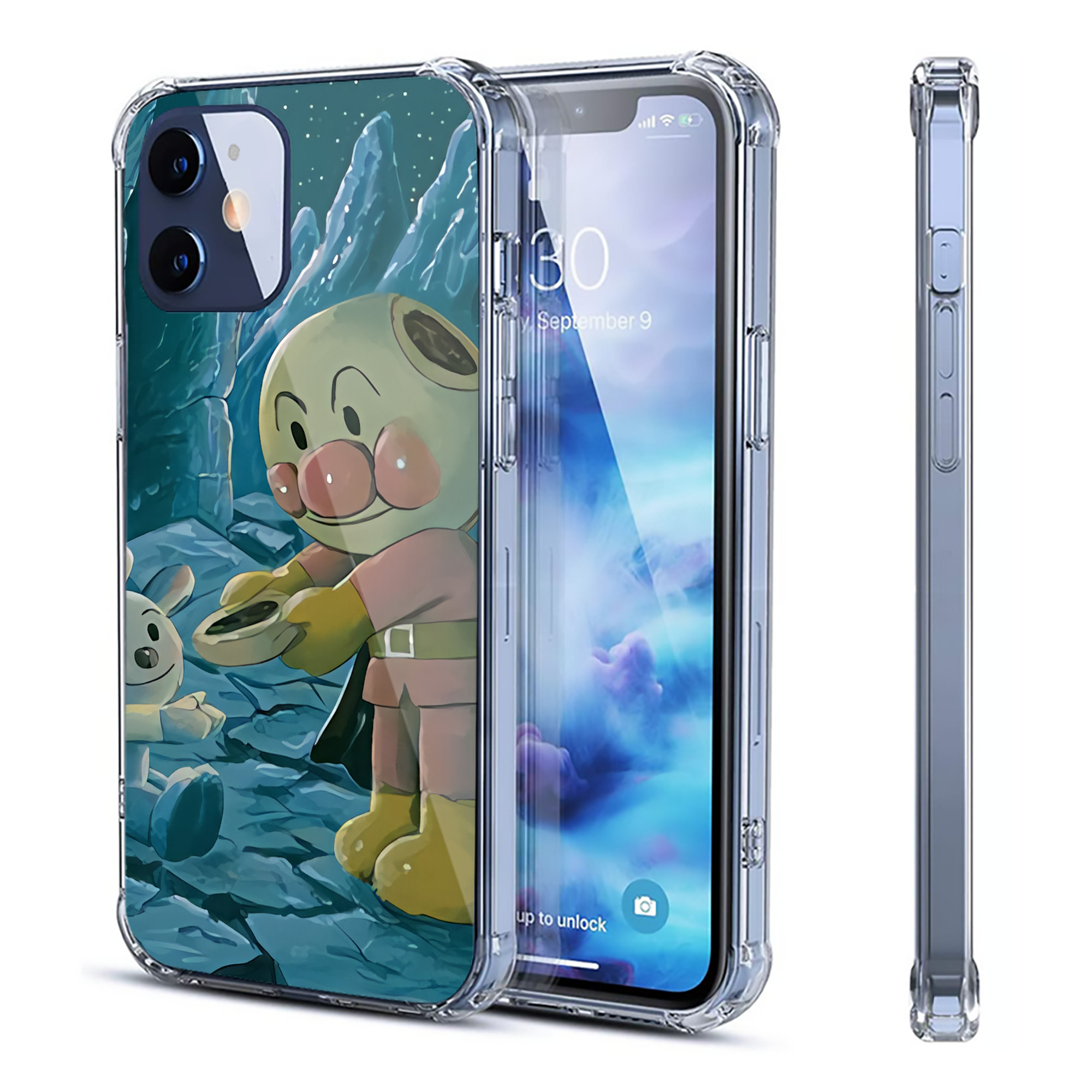 （画像用） アンパンマン Anpanman 【iPhone 12シリーズ対応】透明スマホケース（クリアソフトケース）